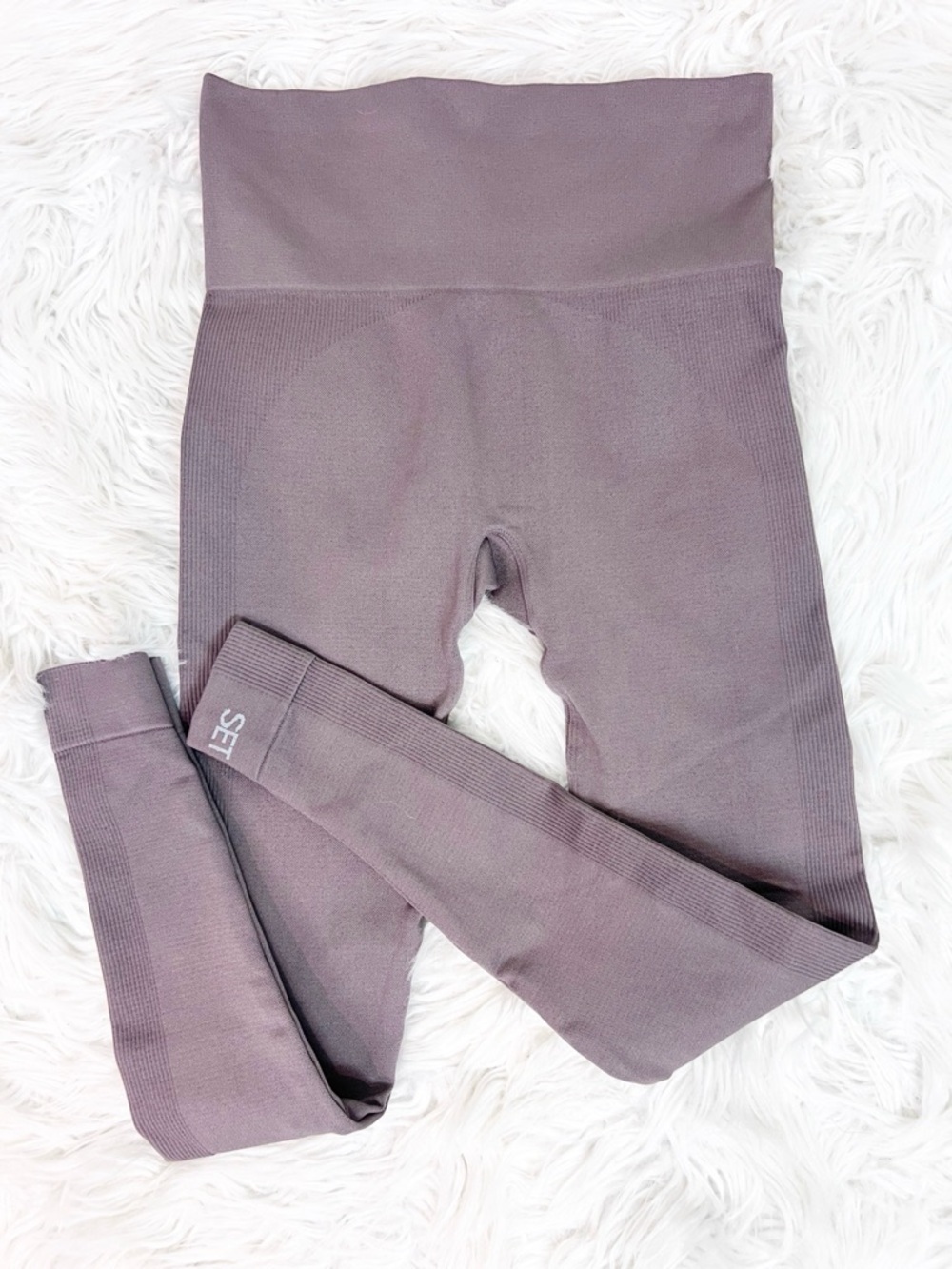 SET ACTIVE MAUVE BROWN LEGGINGS WOMENS SZ XS/SMALL
